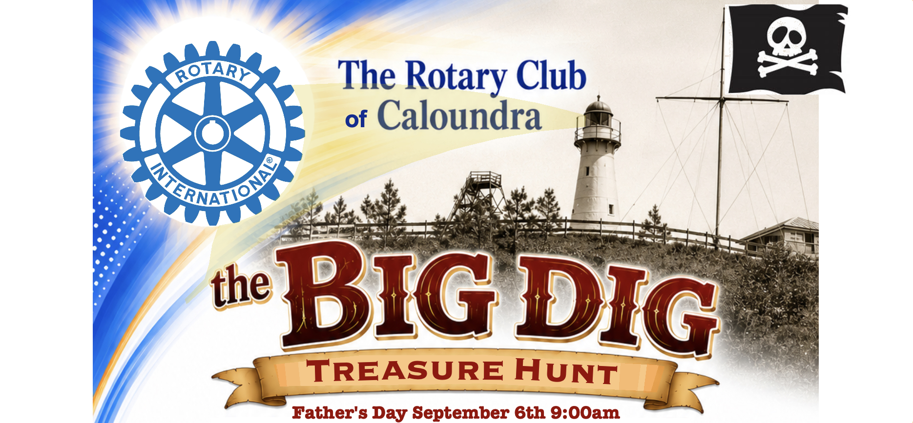 Pirate family digging near Caloundra Lighthouse