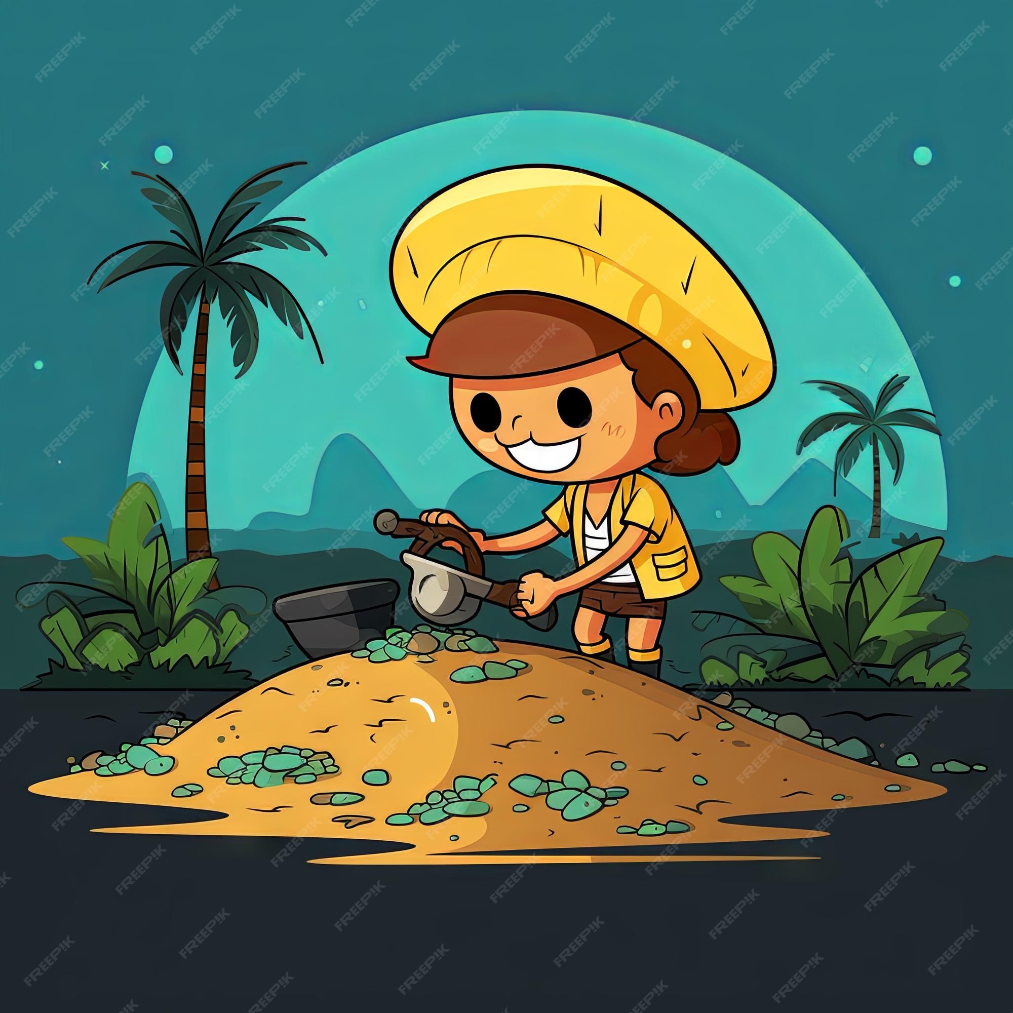 Pirate family digging